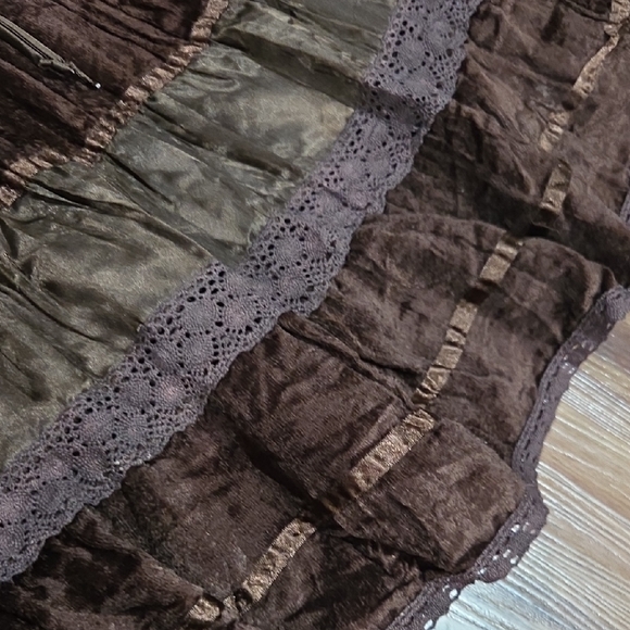 Vintage Younique Chocolate Tiered Skirt - Picture 4 of 9